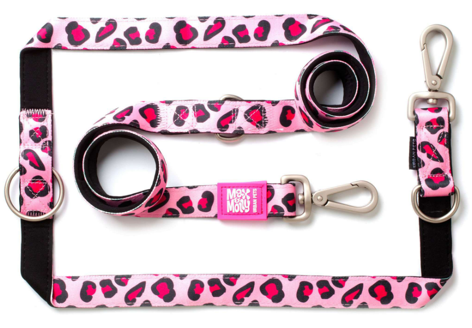 Multifunktionsleine - Leopard Pink