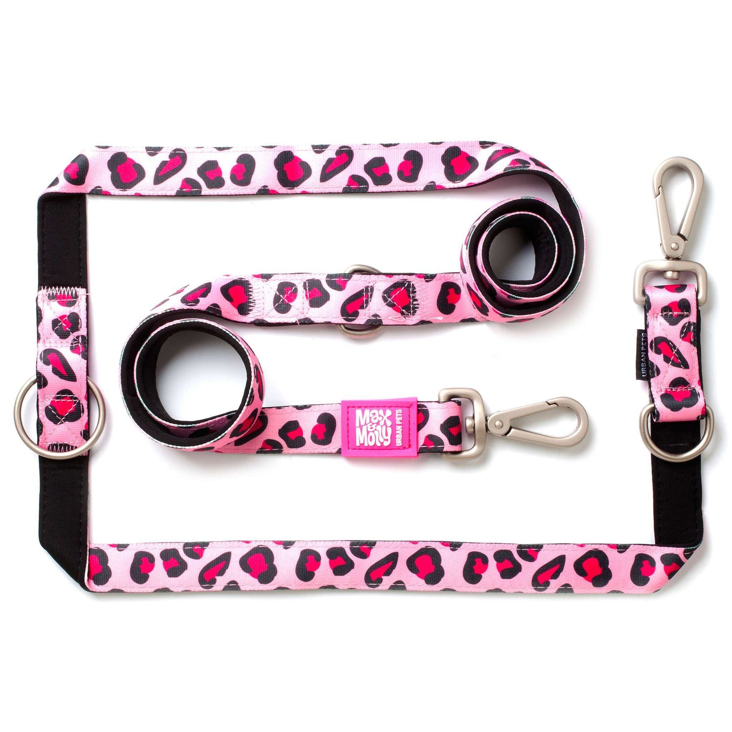 Multifunktionsleine - Leopard Pink