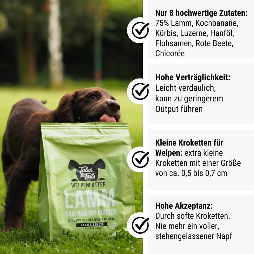LAMMsam hab ich Hunger - Softes Trockenfutter für Welpen 4kg