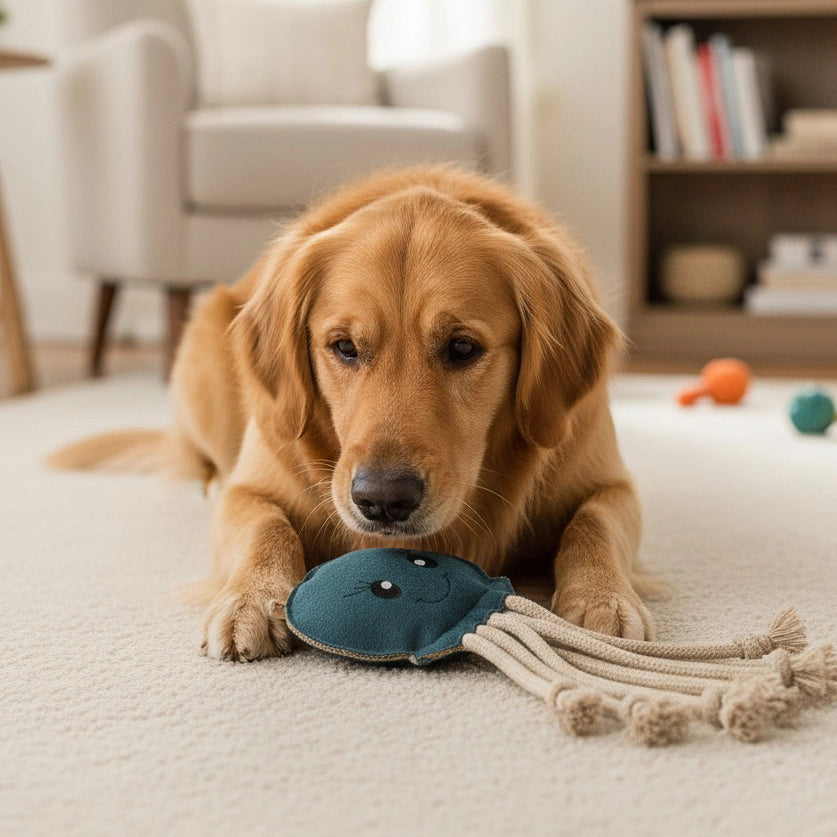 Hundespielzeug aus Leder Krake