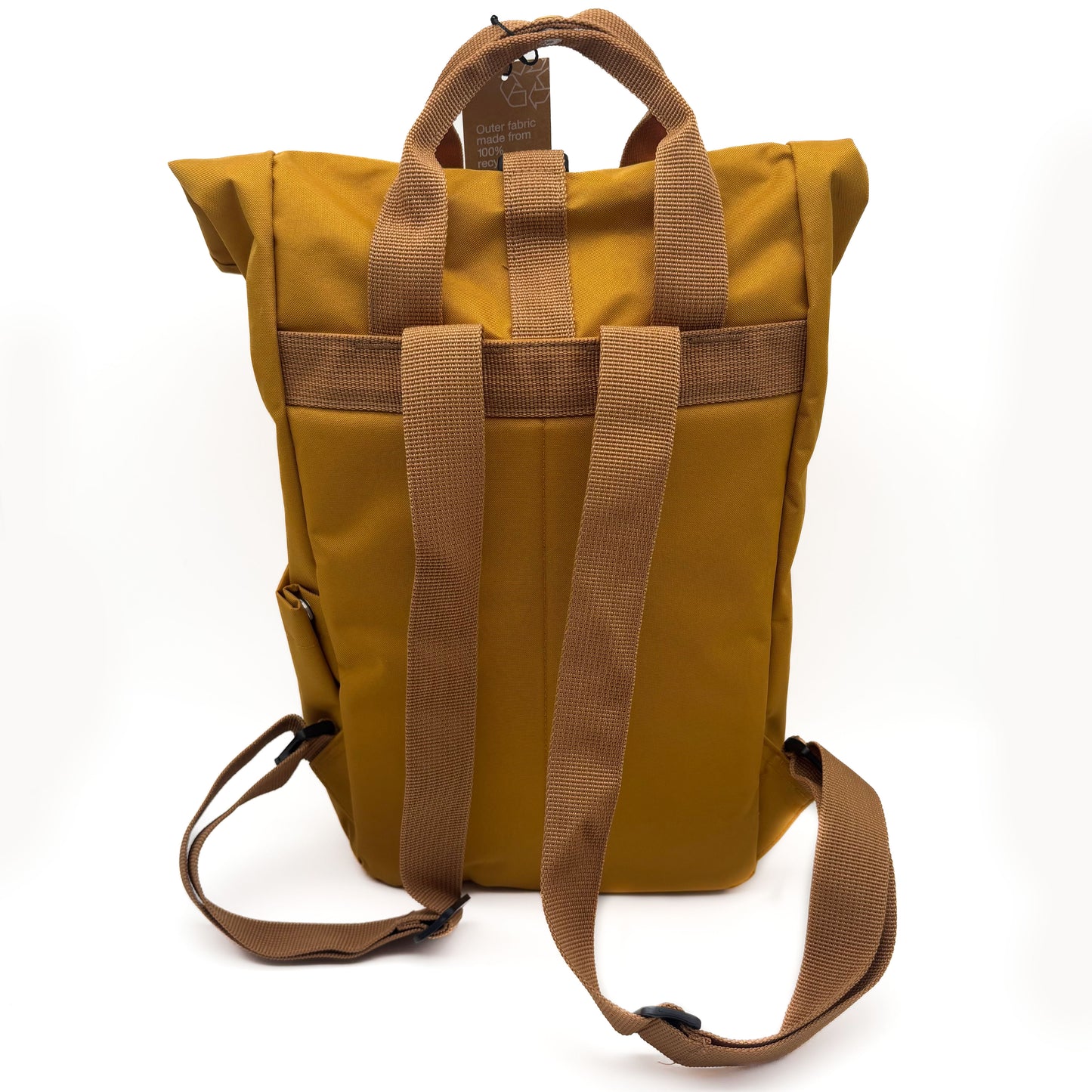 Recycled Mini Twin Handle Roll-Top Rucksack Mustard