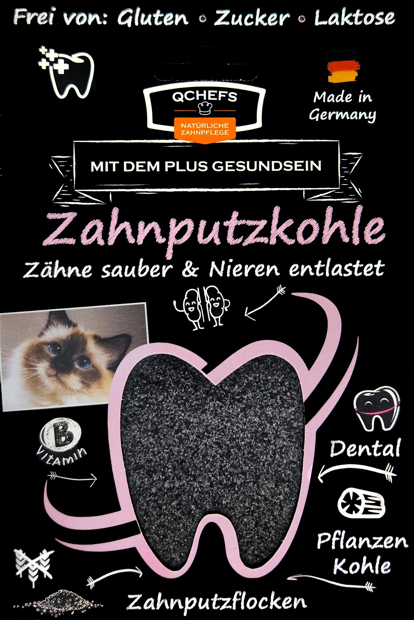 Zahnputzkohle Katze