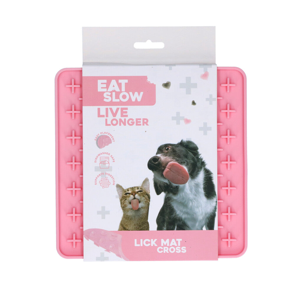 Lick Mat Cross Rosa