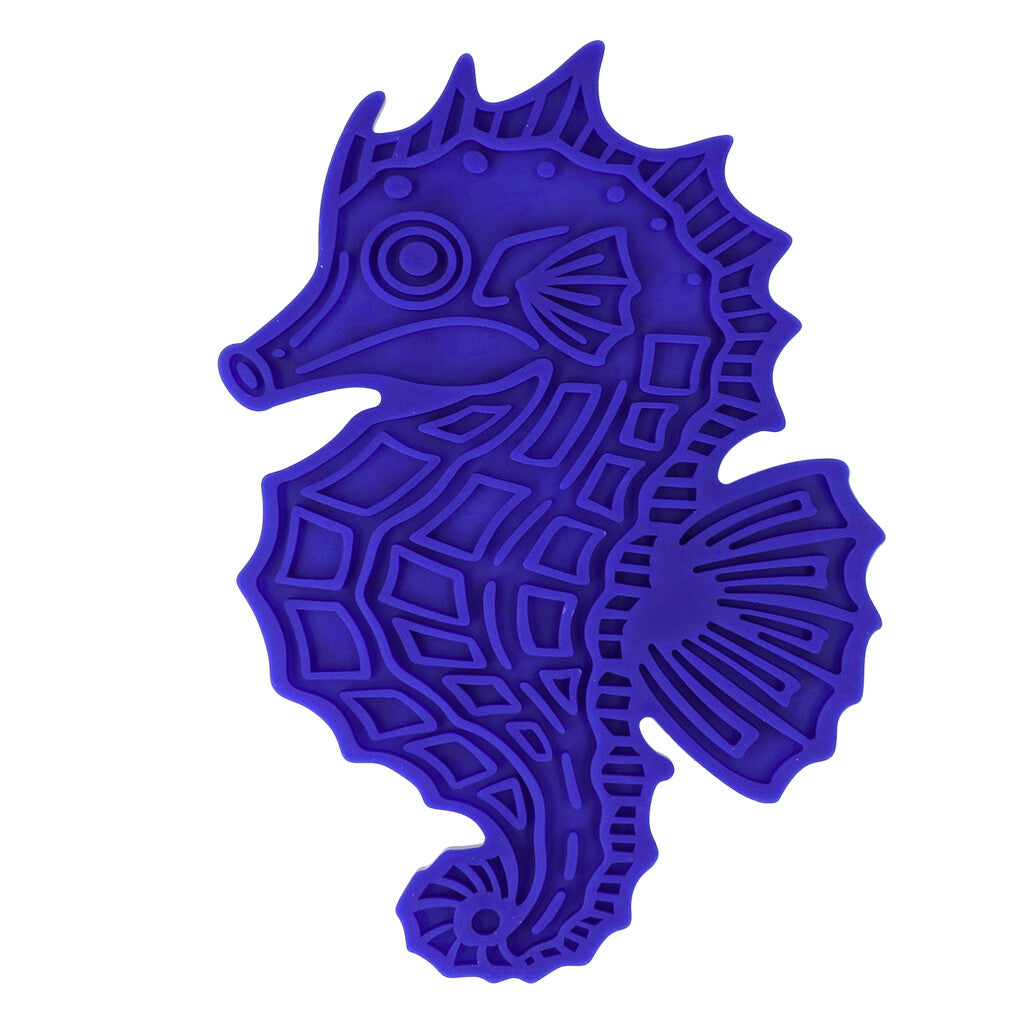 Lick Mat Seahorse Blau