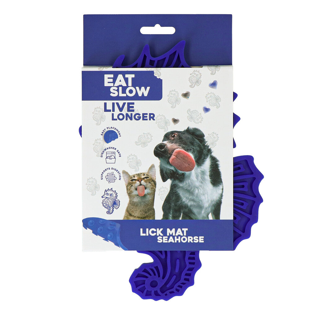 Lick Mat Seahorse Blau