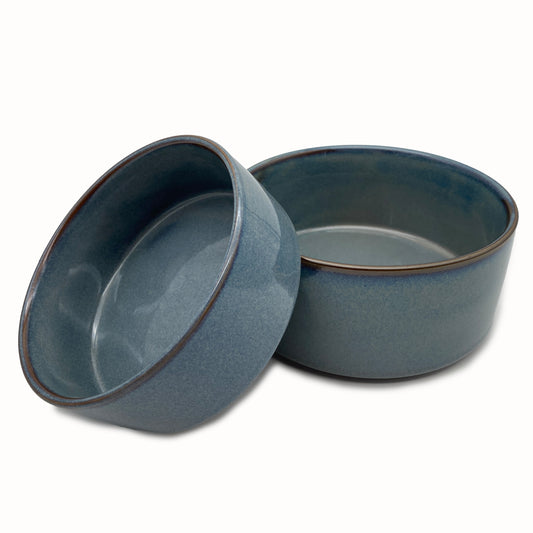 Keramiknapf grau/blau glänzend