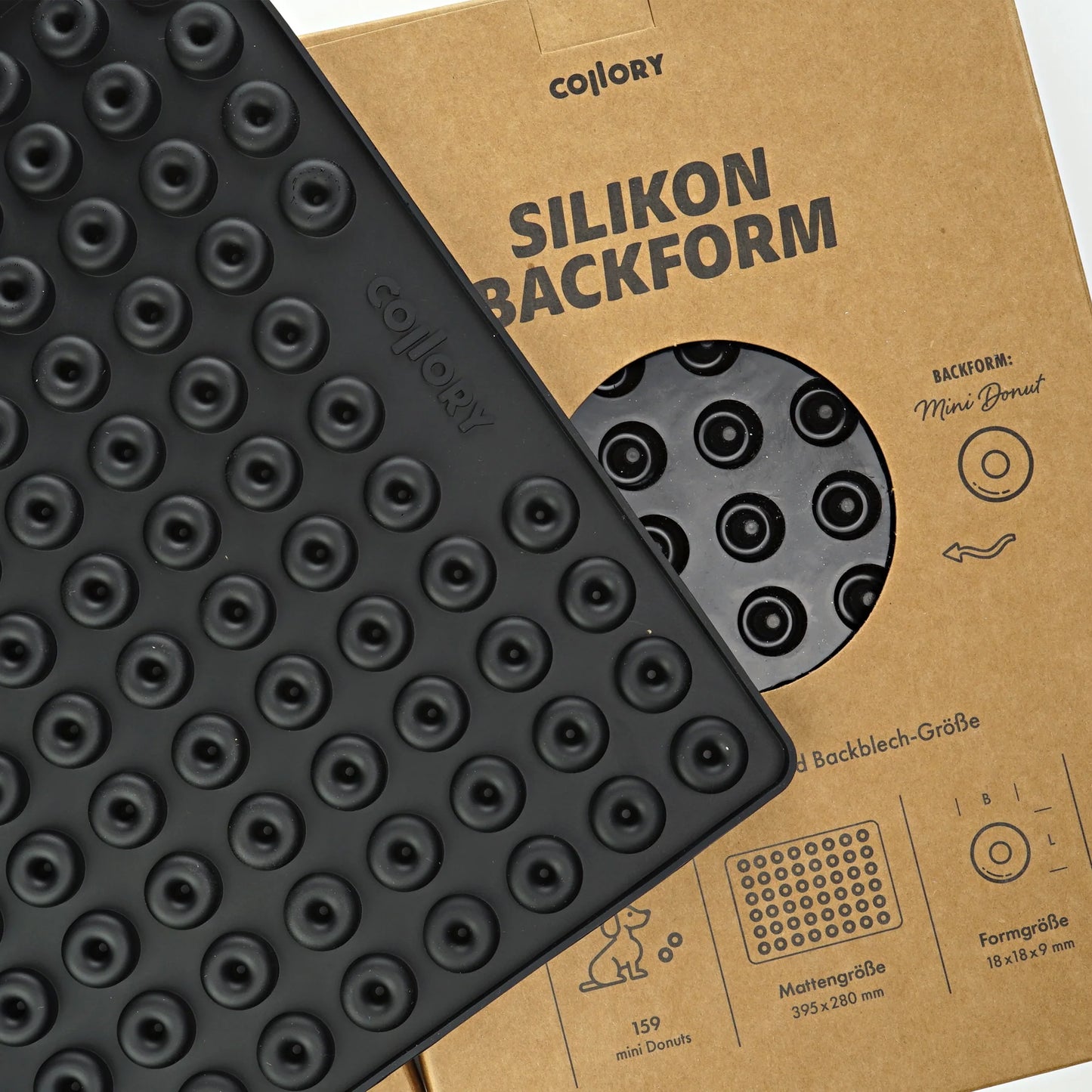 Backmatte Mini Donuts schwarz