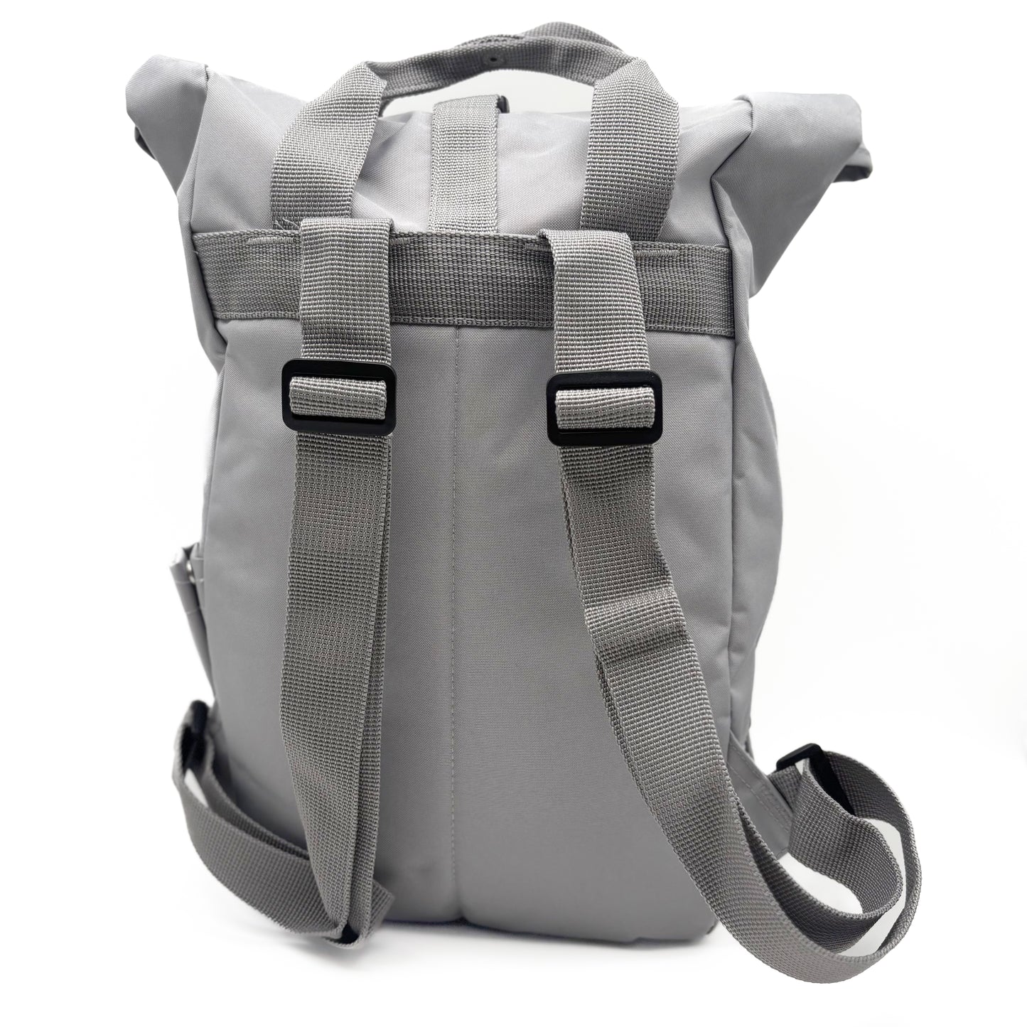 Recycled Mini Twin Handle Roll-Top Rucksack Light Grey