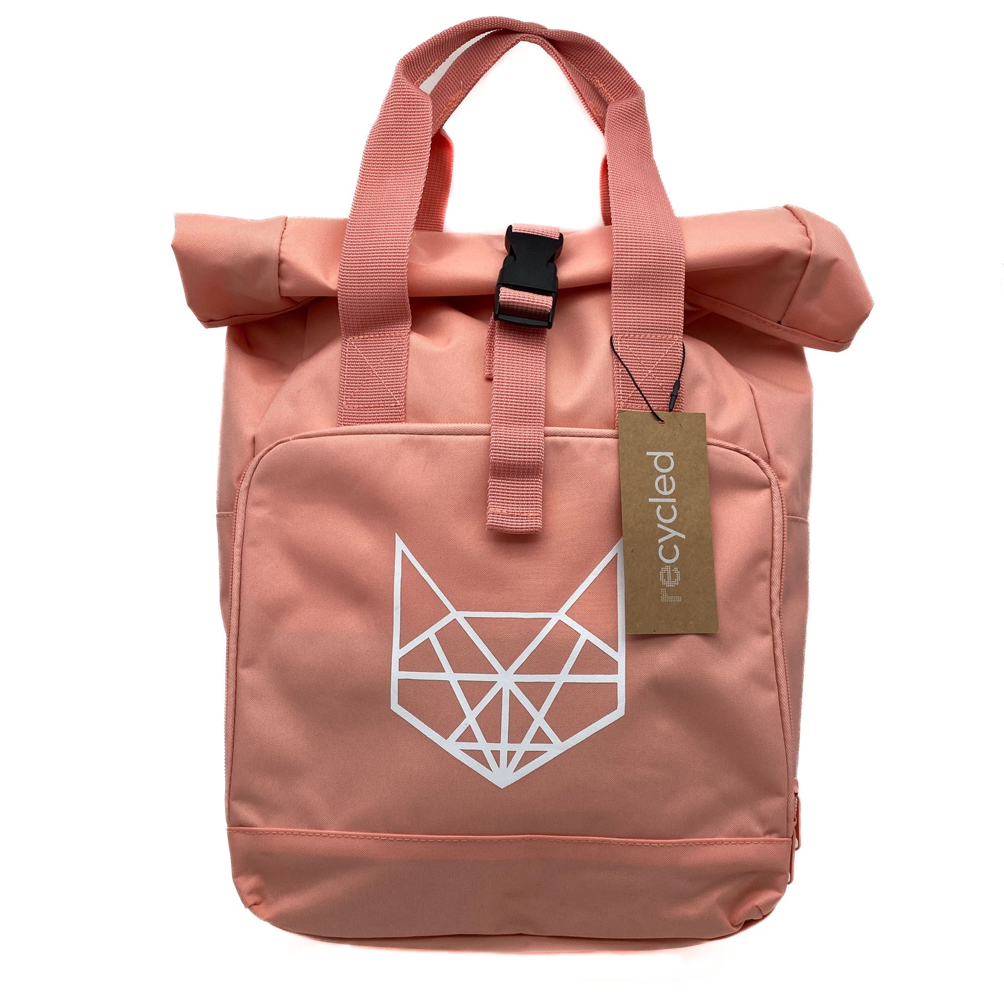Twin Handle Roll-Top Rucksack Blush Pink
