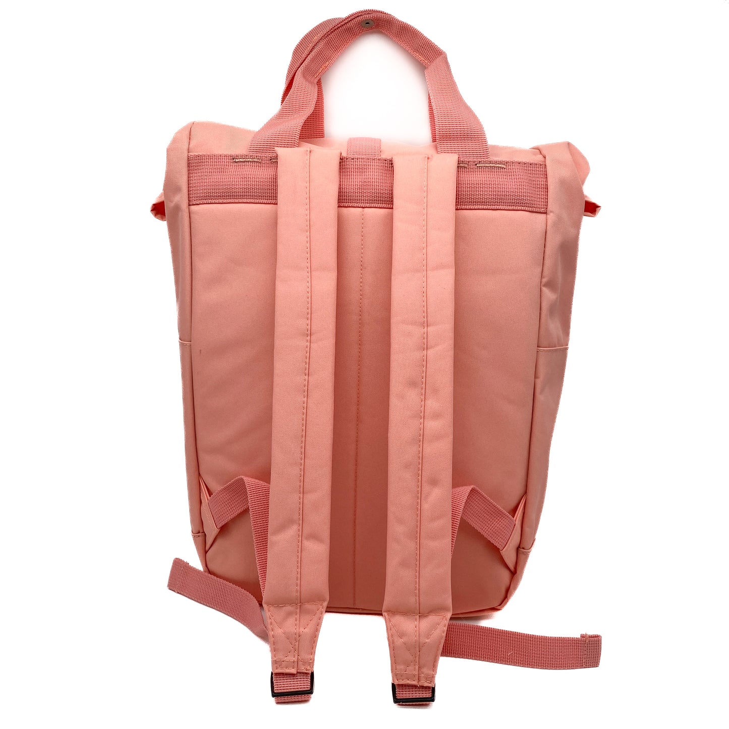 Twin Handle Roll-Top Rucksack Blush Pink