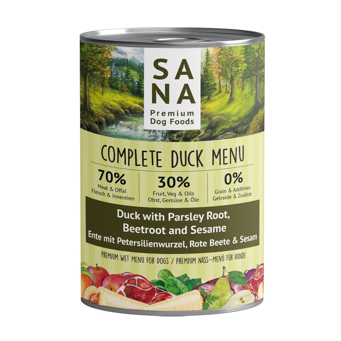Nass-Menü Ente mit Petersilienwurzel, Rote Beete & Sesam 400g