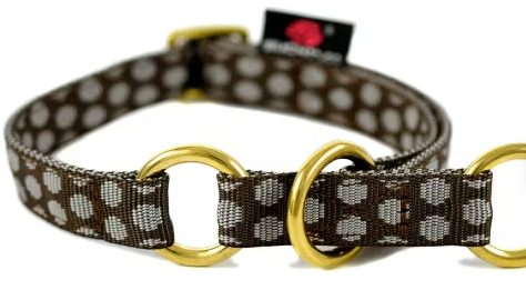 Schlupfhalsband Dots Brown-Grey S