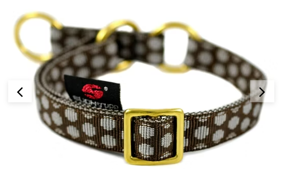 Schlupfhalsband Dots Brown-Grey S