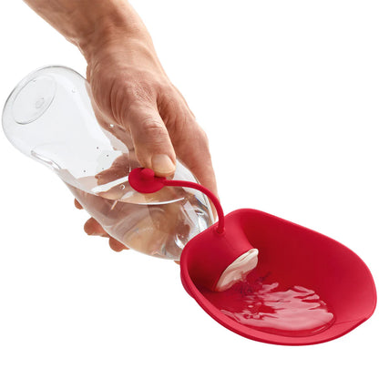 Outdoor Trinkflasche mit Silikonnapf rot