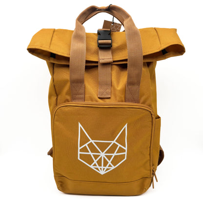 Recycled Mini Twin Handle Roll-Top Rucksack Mustard
