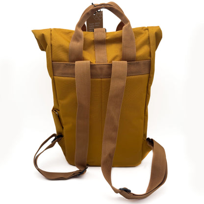 Recycled Mini Twin Handle Roll-Top Rucksack Mustard