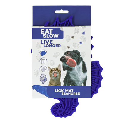 Lick Mat Seahorse Blau