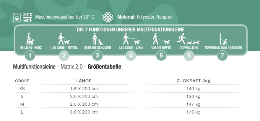 Multifunktionsleine - Matrix 2.0 Stone