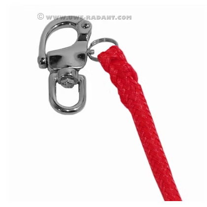 Paniksnap Edelstahl klein Reißleine rot