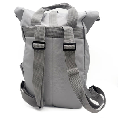 Recycled Mini Twin Handle Roll-Top Rucksack Light Grey