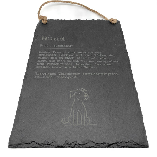 Schiefertafel Definition Hund