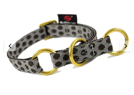 Schlupfhalsband Dots Grey-Brown Golden small