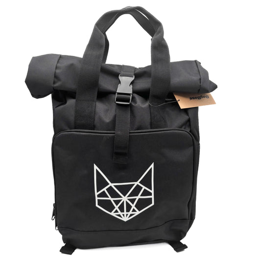 Twin Handle Roll-Top Rucksack Black