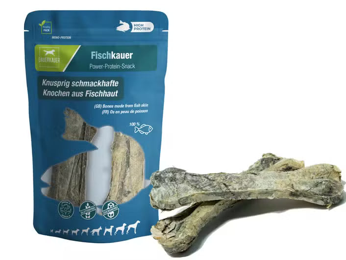 Knochen aus 100% Fischhaut - 2 Stück (65g)