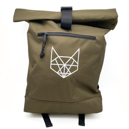 Recycled Roll-Top Rucksack Military Green